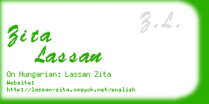 zita lassan business card